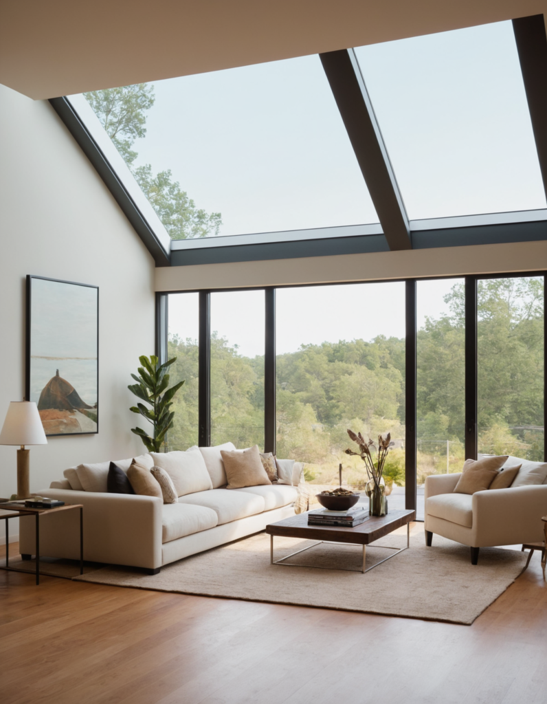 Large windows or glass doors help bring in natural light